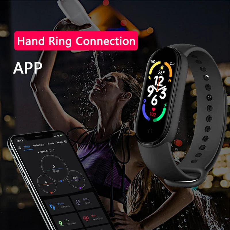 Smart Watch Smartband Heart Rate Smartwatch M7 Fitness Tracker Blood Pressure Sport  Bracelet for Mi Band 7  Men Women