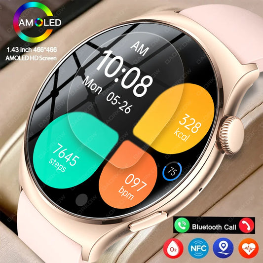 2024 New Fashion Bluetooth Call Smart Watch Women Voice Assistant Custom Dial Watch Health Monitor Sports Fitness Smartwatch Men