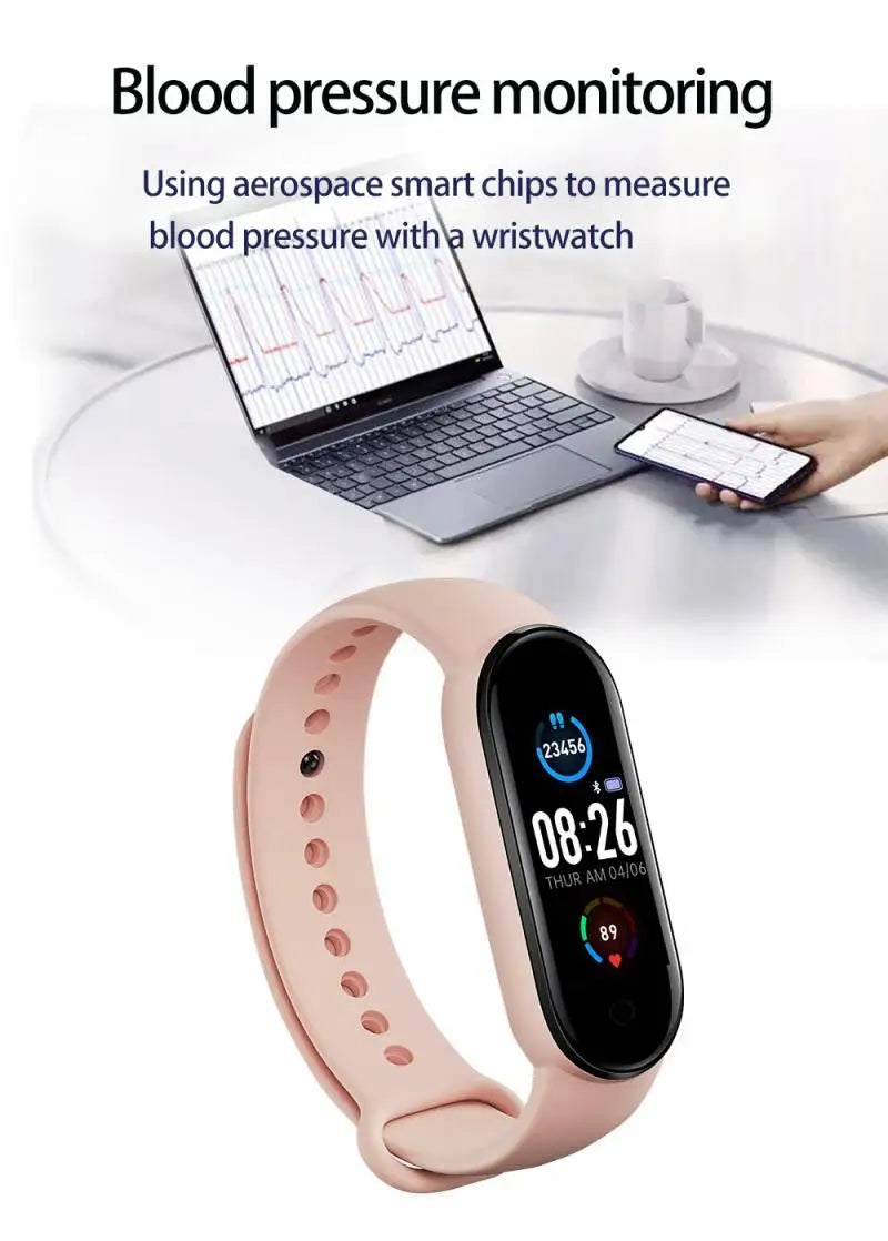 M5 Pro Smart Watch Men Women Sports Fitness Watch Band Blood Pressure Heart Rate Health Monitor Bracelet  Waterproof Smart Band