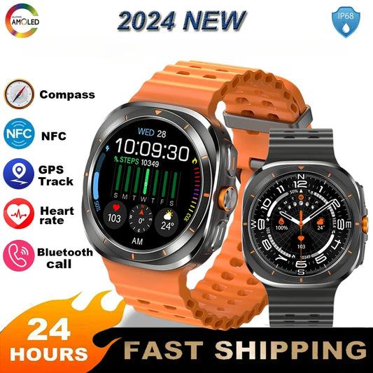 2024 New Galaxy Watch 7 Classic Smart Watch Men Women Custom Dial HD AMOLED Voice Call GPS NFC Tracker Sport Watches