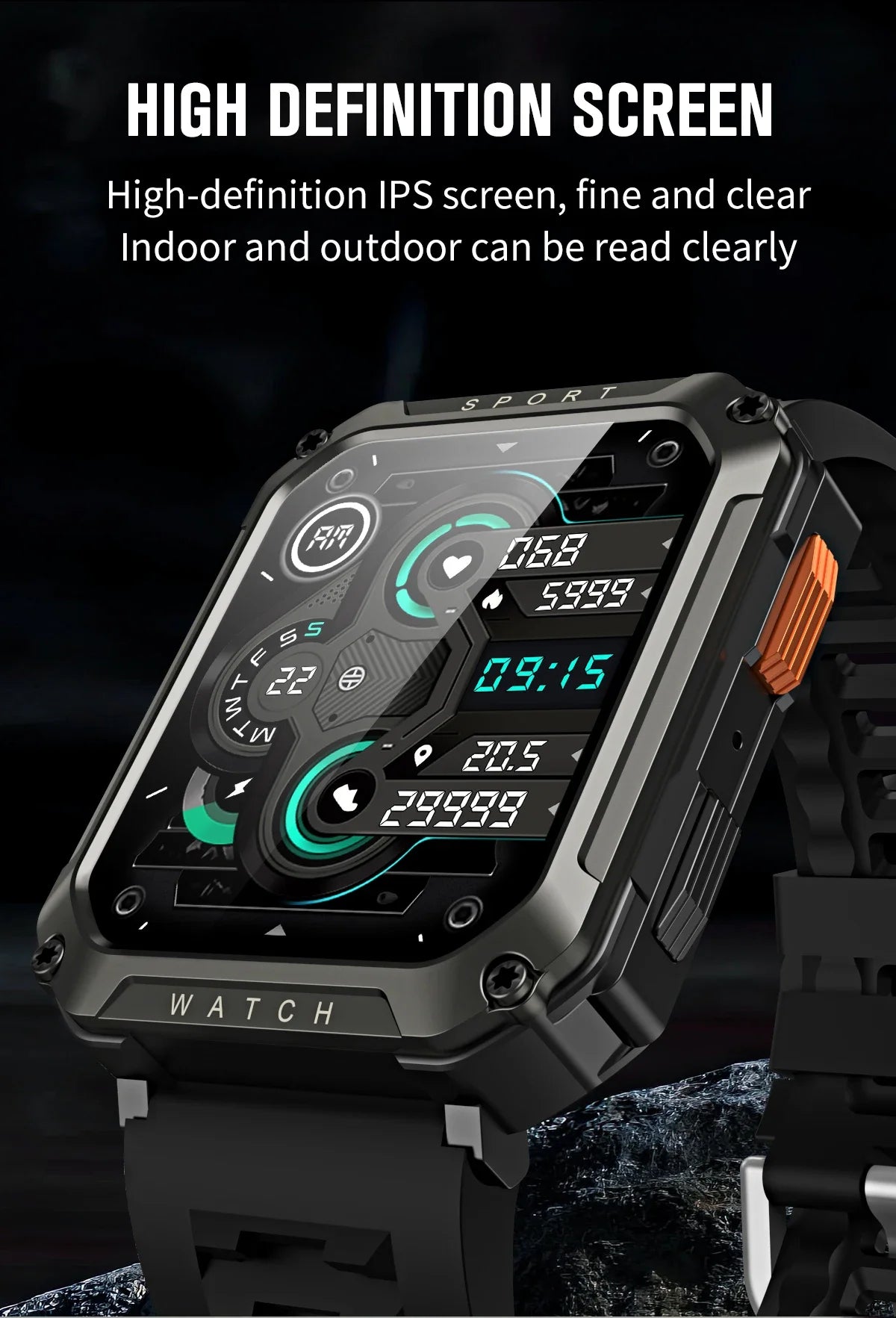 2024 Outdoor Military Smart Watch Men Bluetooth Call Smartwatch GPS Sport Waterproof Tracker Wrist Watch Music Player Men's Gift