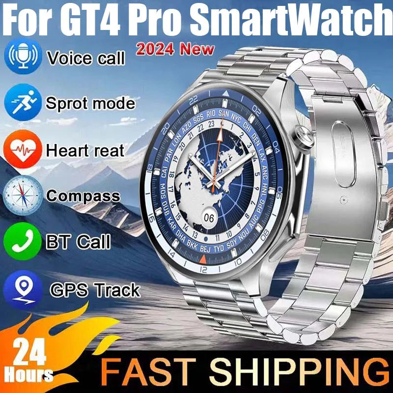 2024 New Men Smartwatch GPS Track Compass Wireless charging NFC IP68 Waterproof For Original Huawei GT4 Pro Women Smartwatch