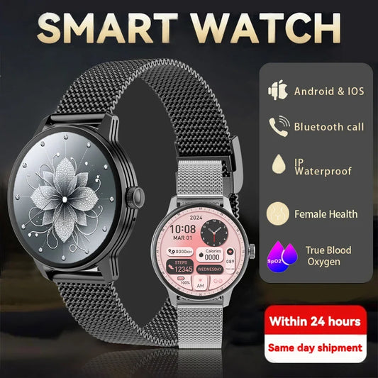 Zordai OD9 Smartwatch Women AMOLED Screen 100+ Sports Modes Custom Dial Watches Sports Fitness Tracker Heart Rate Smart Watch