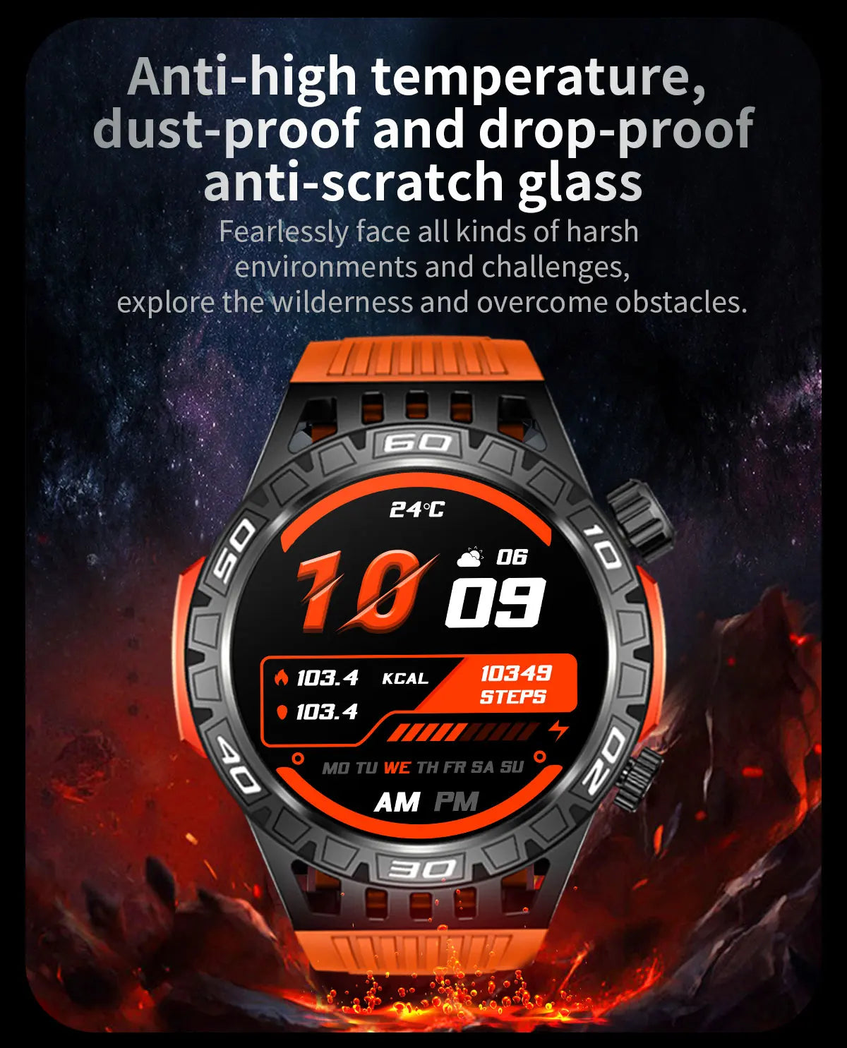 2024 New Men Compass Smart Watch Outdoor flashlight Sports IP68 Waterproof 450mah large battery Bluetooth Call Sport Smart Watch