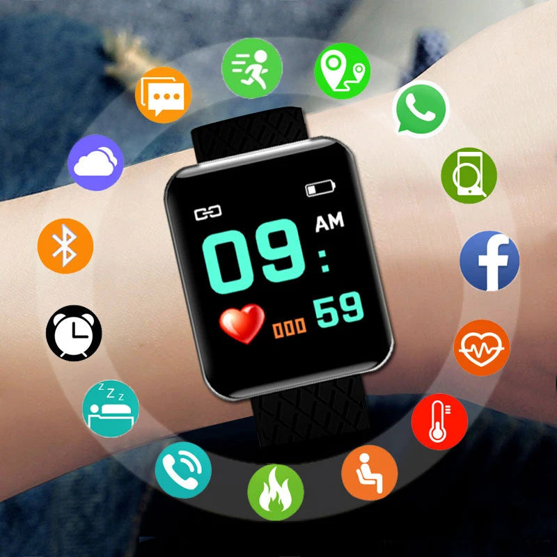 2024 New Smart Watch 116 Plus Bluetooth Connectivity Phone Watch Heart Rate Monitor Sport Fitness Waterproof Watches Man Woman