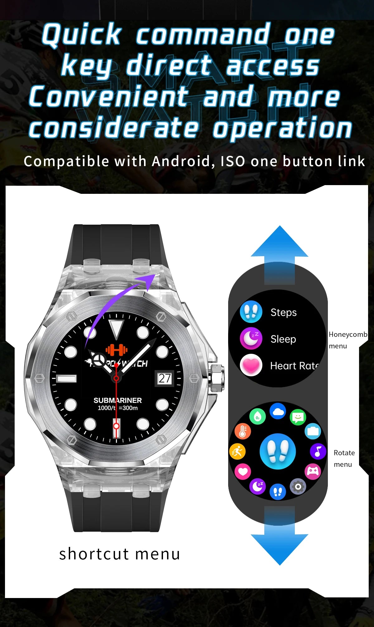 2024 New Smart Watch Men Ice Transparent Case Blue Tooth Call Music Playback Games 3ATM Waterproof Sports Women Smartwatch