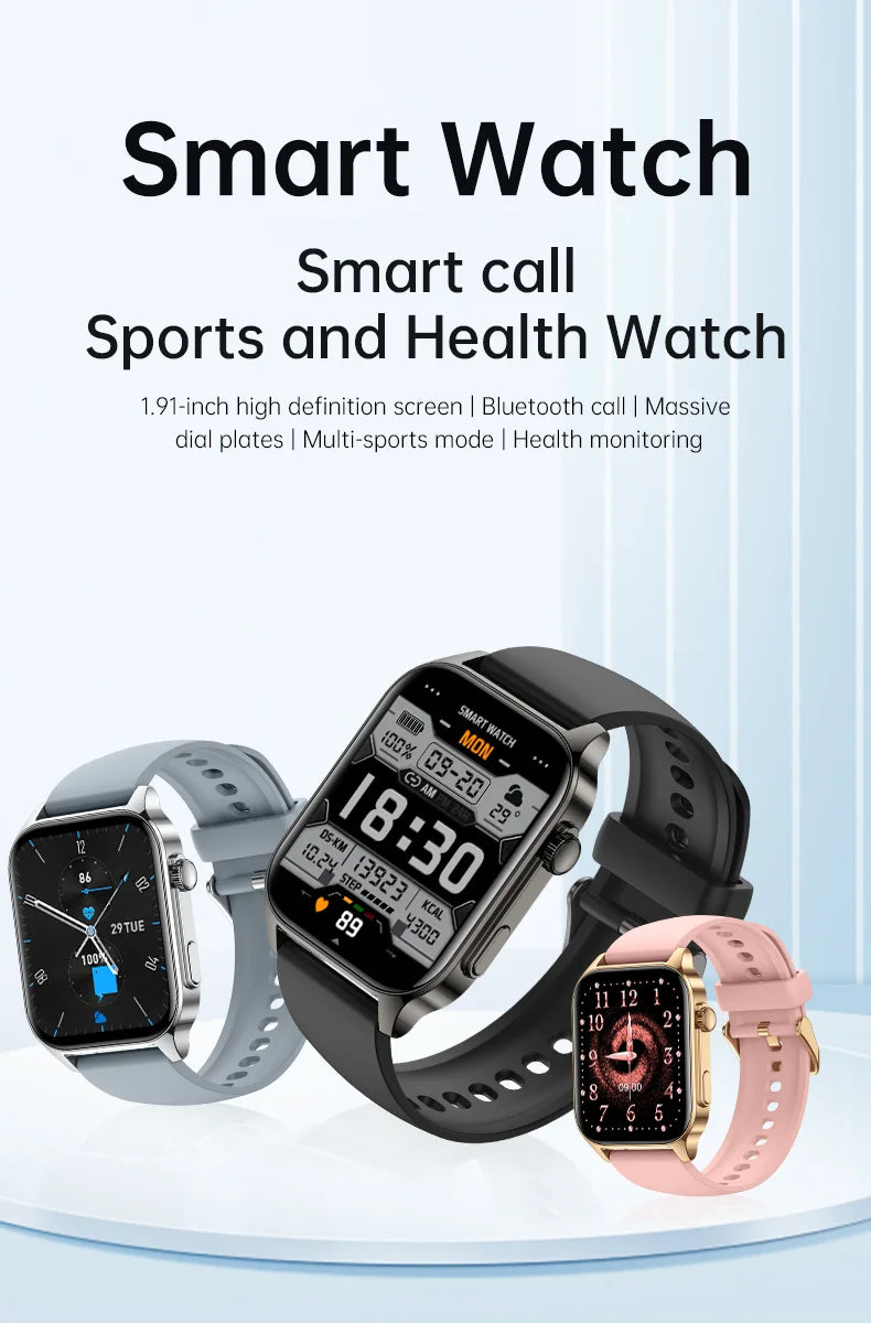 IUTECH P99 2024 Smart Watch 1.91"Touch Screen DIY Dial Bluetooth Call Smartwatch Sports Fitness Electronic Watches for Men Women