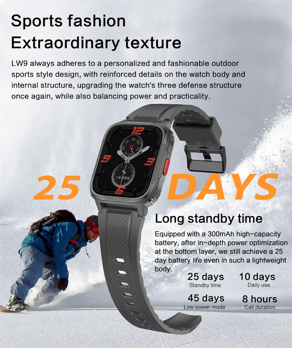 For HUAWEI Xiaomi 1.95INCH GPS Smartwatch Men Women Outdoor Waterproof Watch HD Screen 120+ Sport Mode Smart Watch Man 2024 NEW