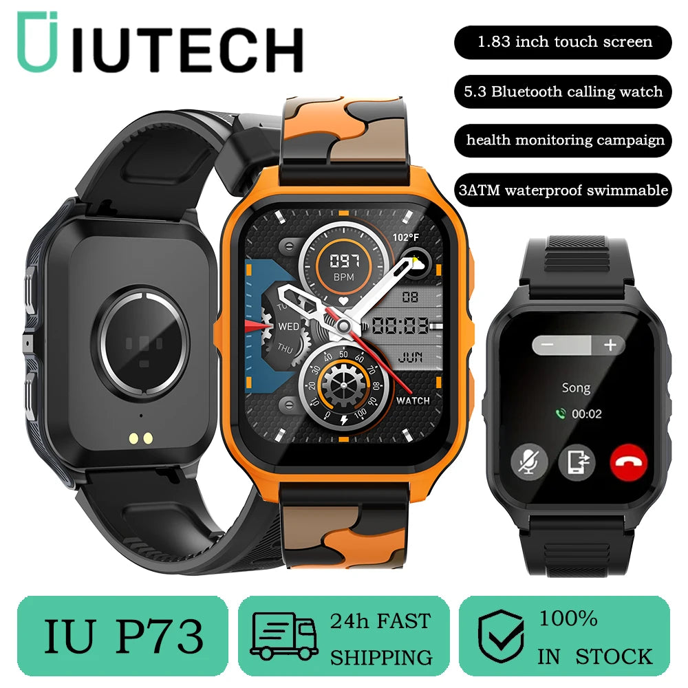 IUTECH P73 2024 Smart Watch for Men Women  Bluetooth Conneced Calling Watches Waterproof Diving Sports Relojes Smart Wrist Watch