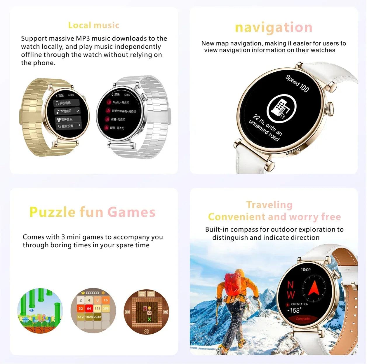 Fashion Smart Watch For Men Women  GPS Motion Track 24 Hours Health Monitoring Voice Calling SmartWatch Ladies 2024 New