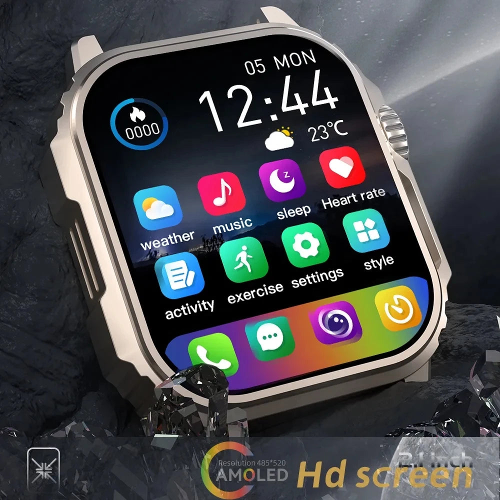 NFC GPS Sports Track Military Outdoor Smart Watch Men Women AMOLED Screen Compass Siri Voice Bluetooth Call Smartwatch 2024 NEW