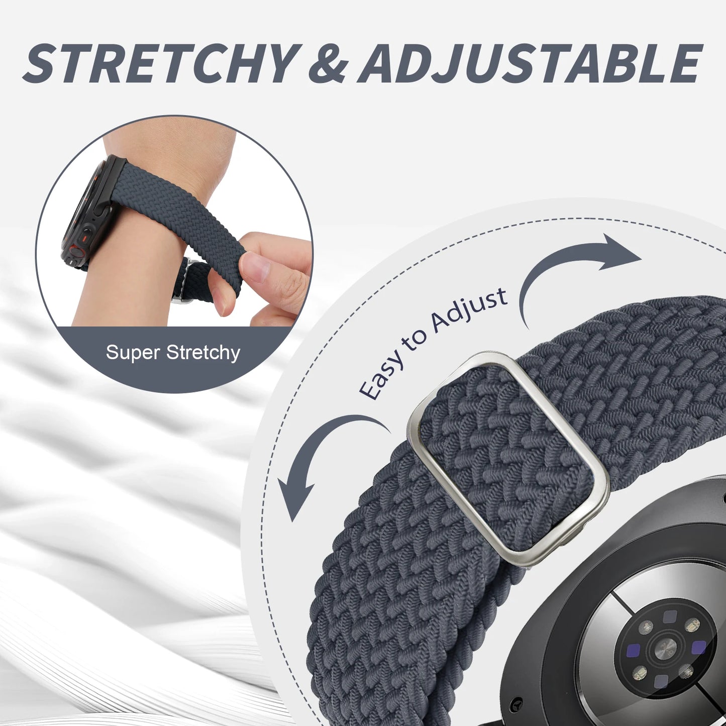 For Samsung Galaxy Watch Ultra Band 47mm accessories Adjustable belt Nylon Braided bracelet correa Galaxy watch 7 Ultra Strap