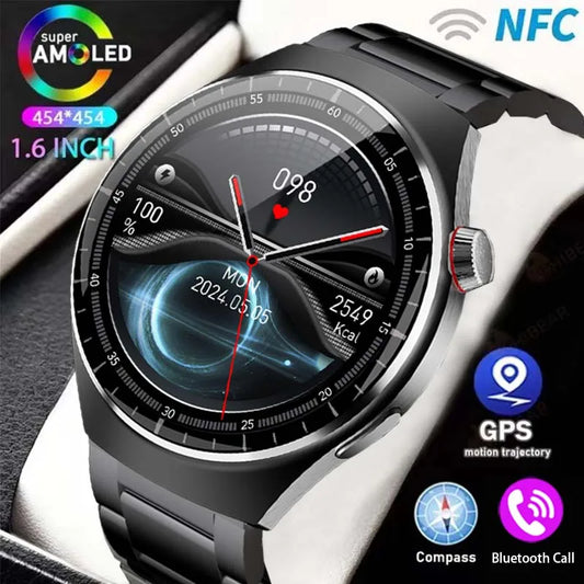 For HUAWEI GT4 Pro GPS NFC Smart Watch Men 360*360 AMOLED Screen Heart rate Bluetooth Call IP68 Waterproof Man Smartwatch 2024