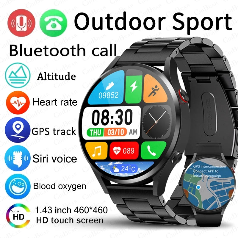 1.43 Inch 466*466 HD AMOLED Screen Smartwatch Men IP68 Waterproof Sport Bluetooth Call Women SmartWatch 2024 New For Android IOS