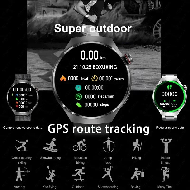 GT4 PRO Smart Watches Men Watch 4 Pro AMOLED HD Screen Bluetooth Call GPS NFC Heart rate Blood Sugar SmartWatch 2024 New Clock