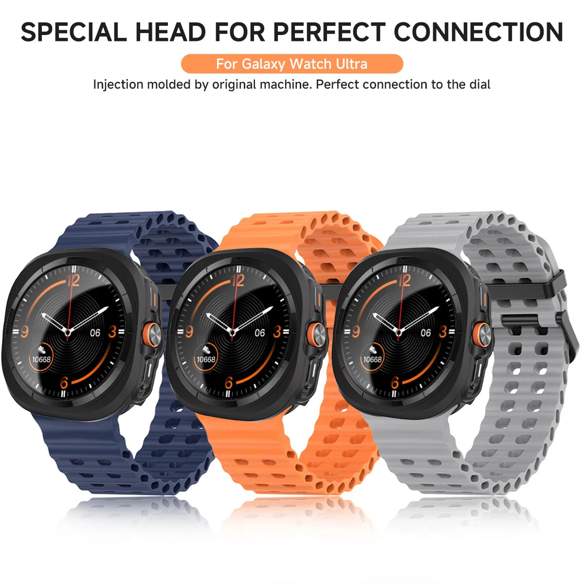 Case+Strap for Samsung Galaxy Watch 7 Ultra 47mm Sport Silicone Band Bracelet PC Case Protective Cover for Galaxy Watch 7 Ultra