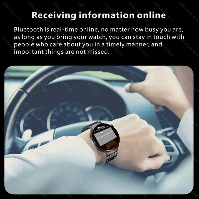 For Huawei Smartwatch 2024 Hello Clock AMOLED 4G ROM NFC Compass Bluetooth Call Sports Smart Watch Men Women PK 3 Plus GT 4 Pro