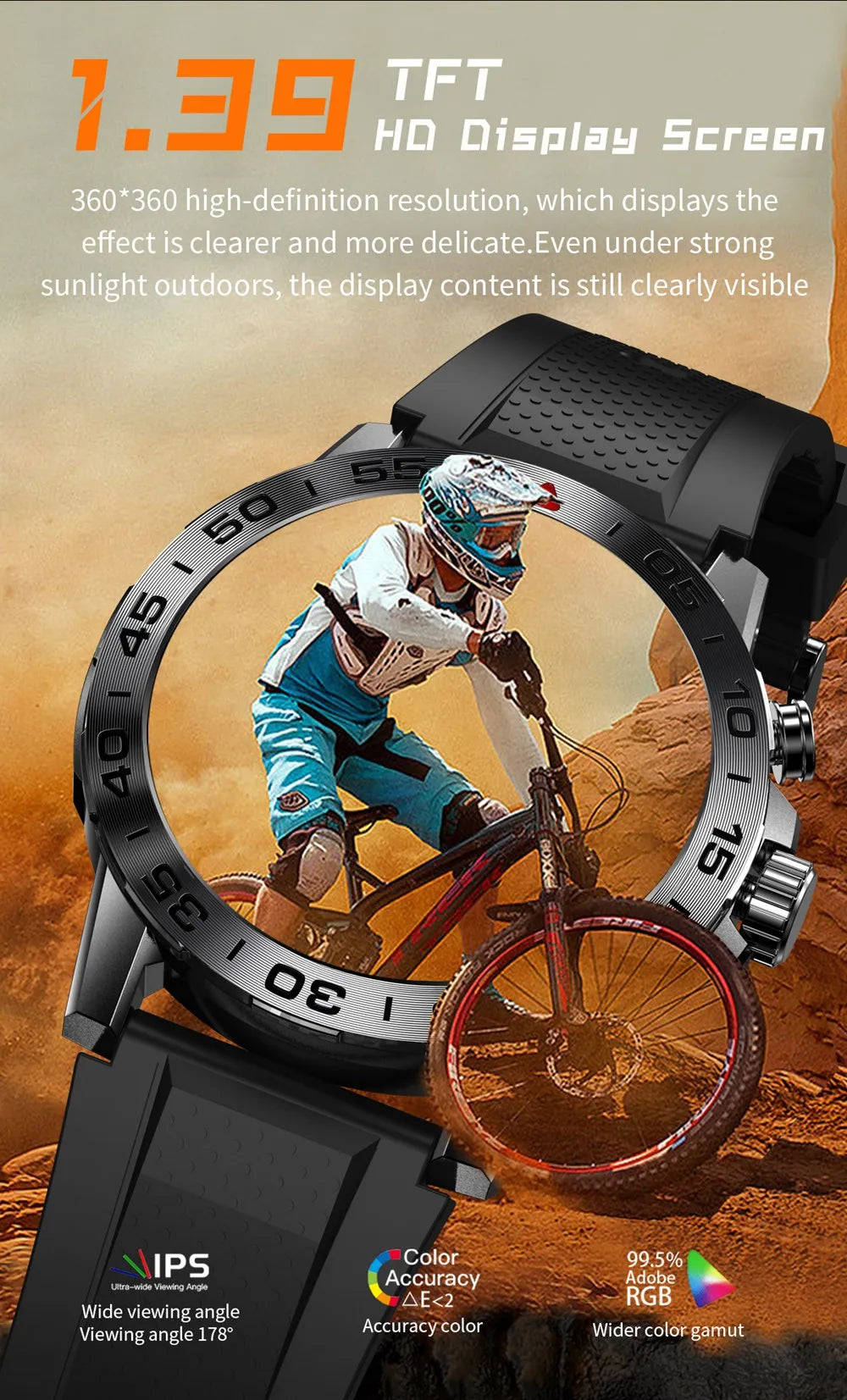 2024 Outdoor Smartwatch Remote Camera Control Sports Bt Call Multi-Sport Mode Rugged Military Smart Watch For Men