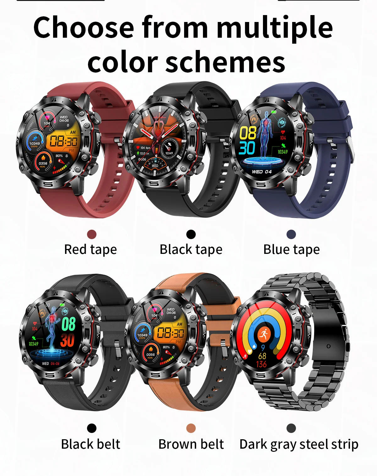 2024 New Smart Watch for Men Blood Glucose ECG Watches Lipids Uric Acid Fitness Tracker Clock Health Smartwatch Bluetooth Call