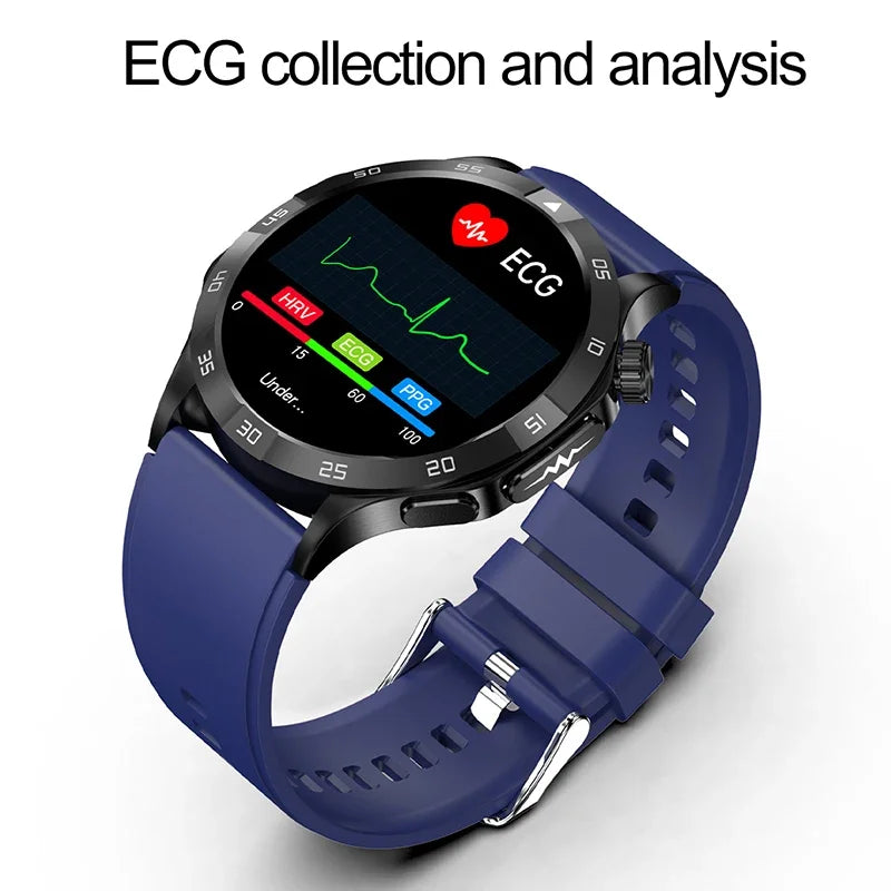 Blood Sugar Smart Watch 2024 Health Blood Lipid Uric Acid Monitor Sport Watch Smart ECG+PPG HD Bluetooth Call Men Smartwatch SOS