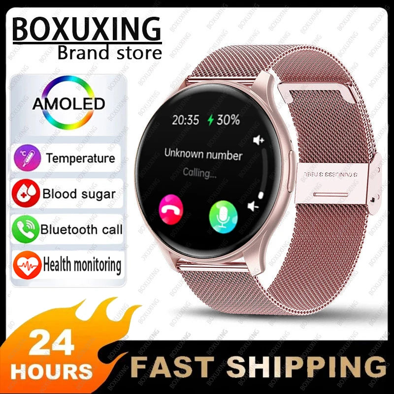 2024 New Bluetooth Call Smart Watch Women Men 1.43" AMOLED 466*466 HD Screen Health Monitor Waterproof Sports Smartwatch Woman