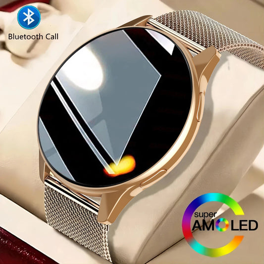 Smart Watch 2024 Women Men Round AMOLED Display Fashion Custom Watch Faces Smarthwhatch Gift Bluetooth Sports Fitness Watches