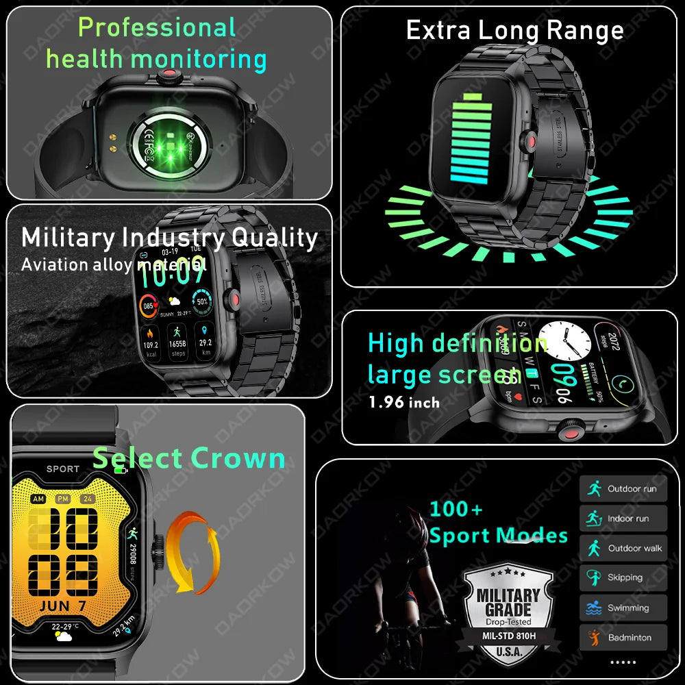 New Smart Watch 2024 Wireless Charging Smartwatch Bluetooth Calls Men Women Smartwatches Fitness Bracelet Custom Watch Face