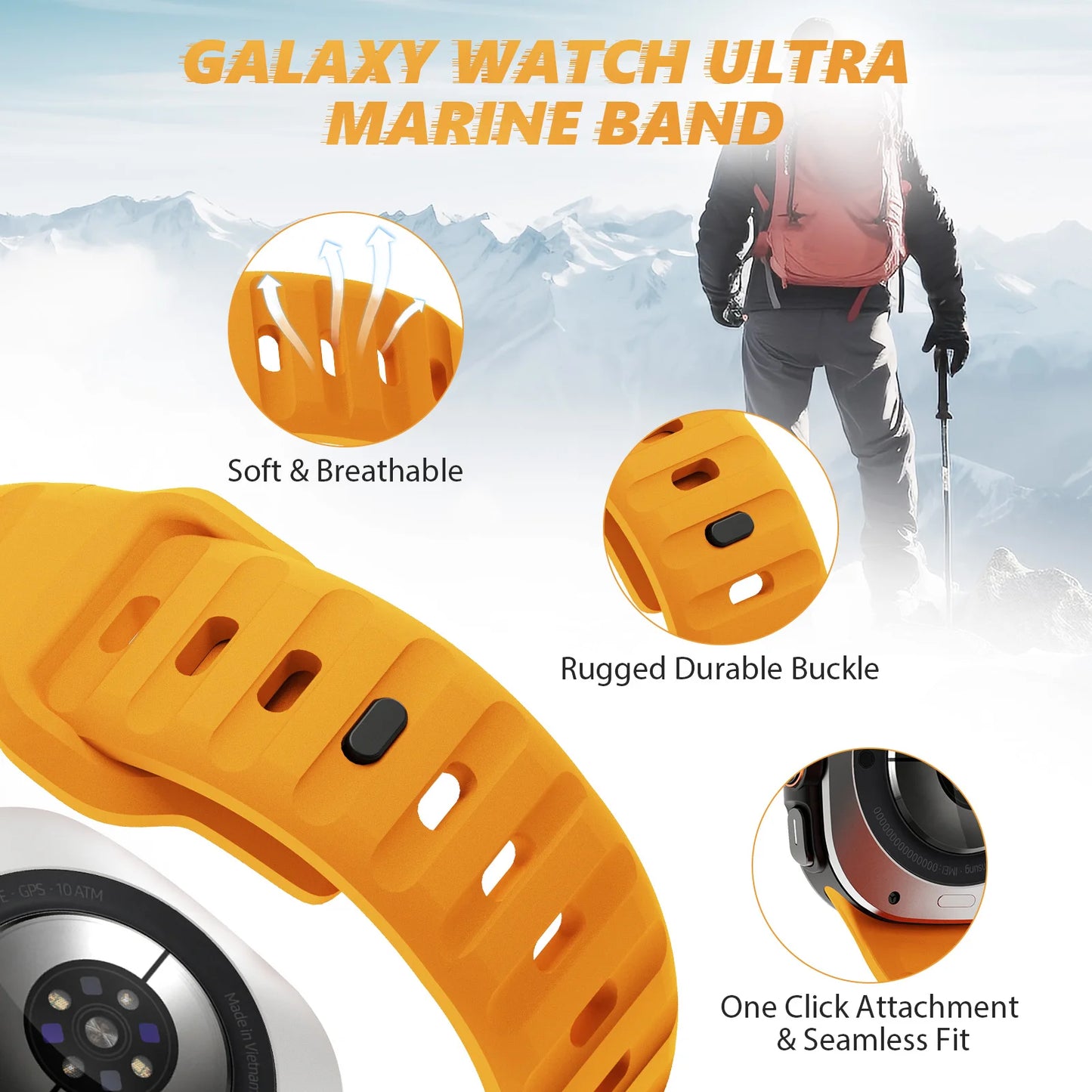 Sport Silicone For Samsung Galaxy Watch 7 Ultra Strap 47mm Accessories correa Bracelet For Samsung Galaxy Watch ultra band 47 mm