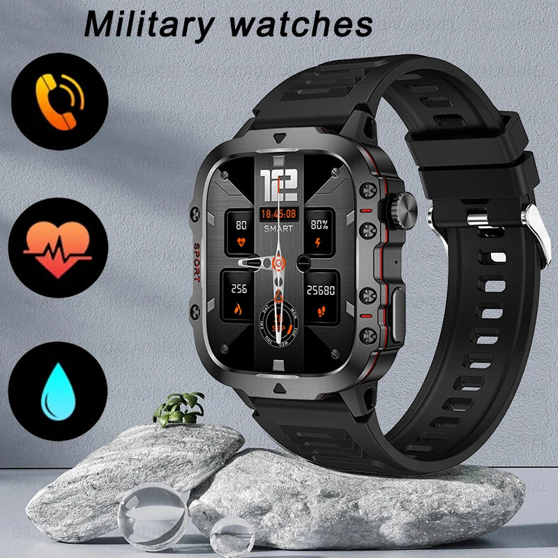 2024 Swimming 5ATM Waterproof Smart Watch Men 1.96" HD Screen 420mHA Bluetooth Call Smartwatch 100+ Sport Modes For Android IOS