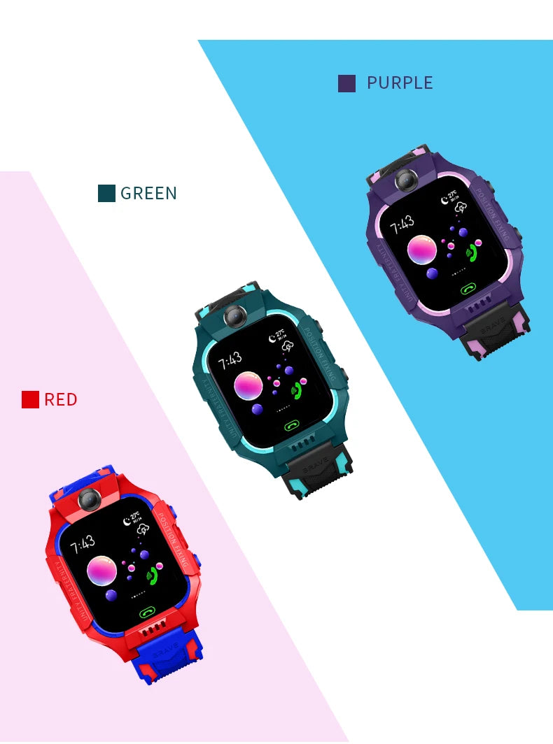 Kids Smart Watch 2023 New Sim Card Smartwatch For Children Sos Call Phone Camera Voice Chat Photo Boy Girl Gift Color Screen Q19