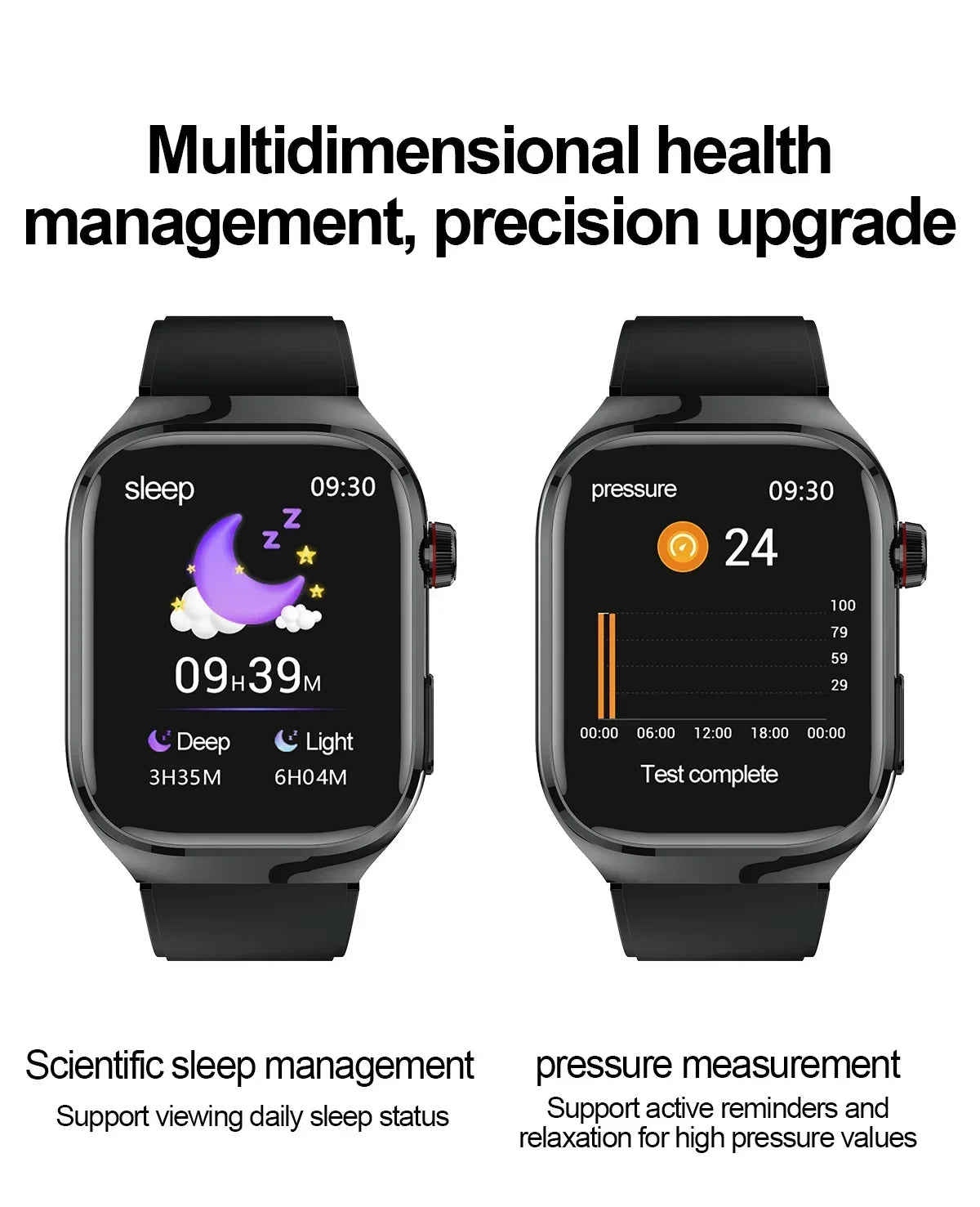 2024 New Medical Grade Health Smart Watch for Women Men Blood Sugar Fat Uric Acid Monitoring HD AMOLED Bluetooth Call smartwatch