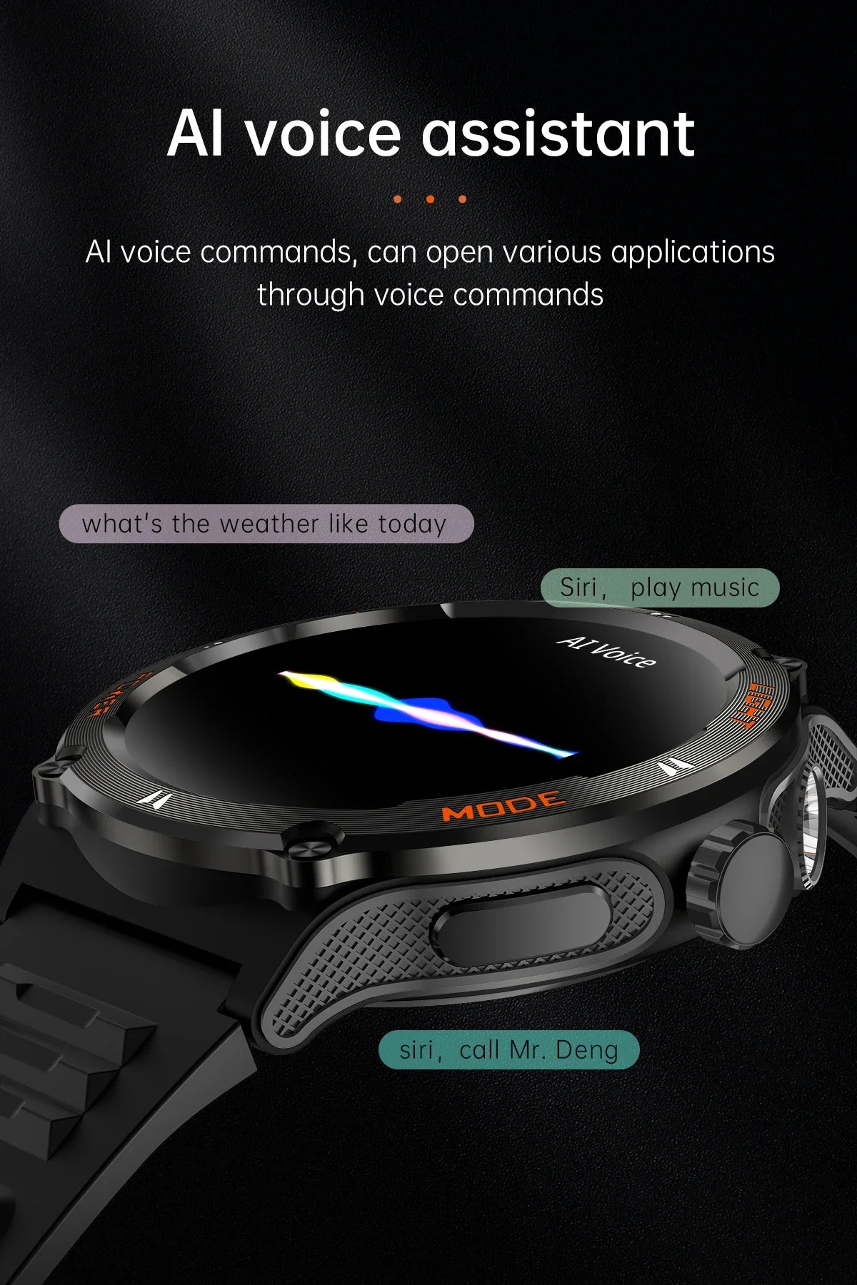 2024 New Rugged Military GPS Track Smart Watch Men Bluetooth Call 500Mah 3ATM Waterproof Outdoor SmartWatches For Huawei Xiaomi