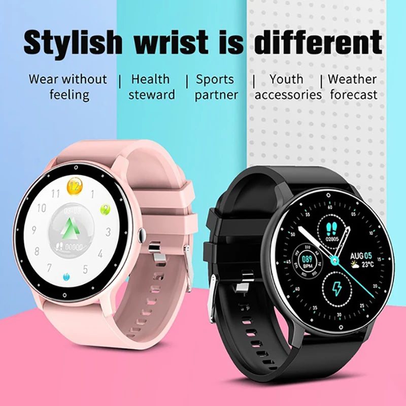 2024 Round Smart Watch Women Men Lady Sport Fitness Smartwatch Sleep Heart Rate Monitor IP67 Waterproof Watches For IOS Android