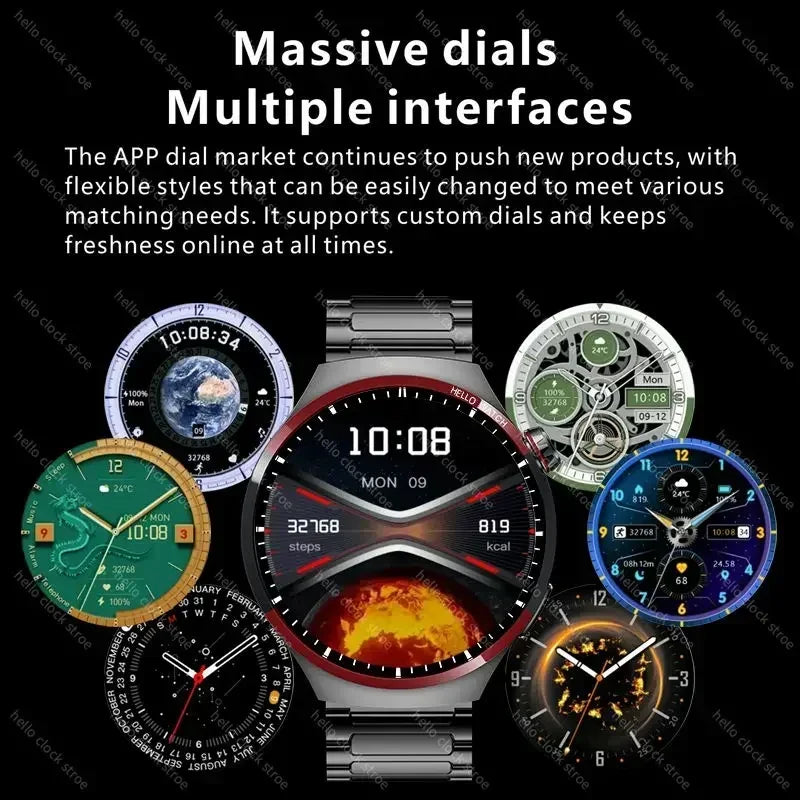 For Huawei Smartwatch 2024 Hello Clock AMOLED 4G ROM NFC Compass Bluetooth Call Sports Smart Watch Men Women PK 3 Plus GT 4 Pro