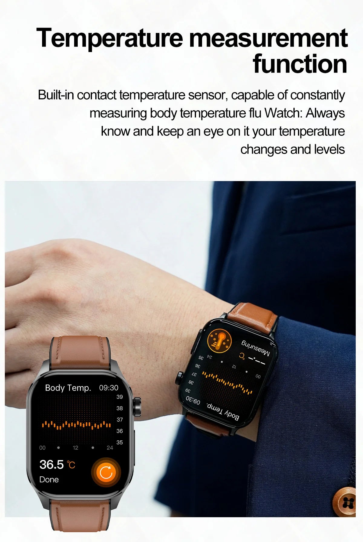 2024 New AMOLED Smart Watch Men Ecg Watches Heart Rate Blood Glucose Lipids Uric Acid Health Tracker SmartWatches for IOS Xiaomi