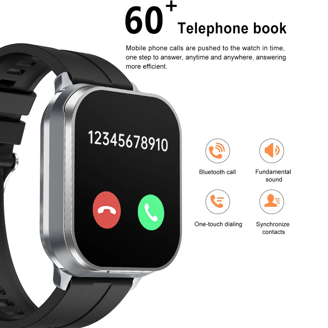 2024 2-In-1 Smartwatch With Earphones Man 2" NFC Bt Call Multi Sport Exercise Tracker Compatible With Iphone Android Phone