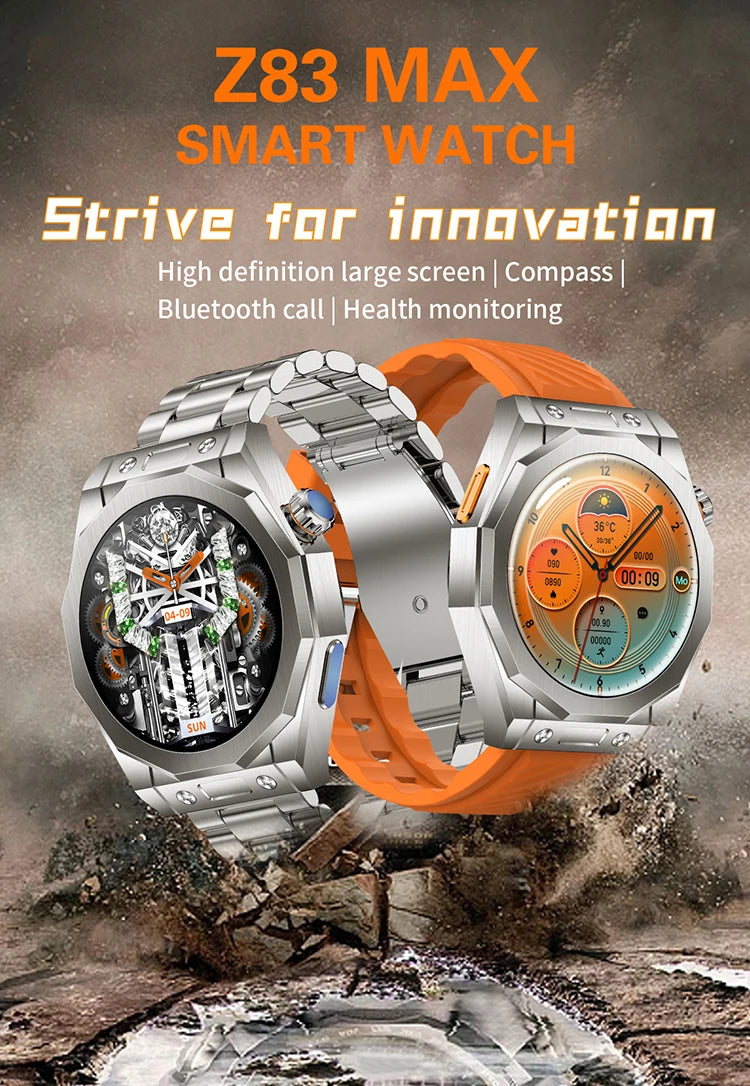 Z83 Max Smart Watch 2024 Bluetooth Calling1.52inch Screen IP68 Waterproof Heart Rate Blood Pressure Sports Smartwatch for Men