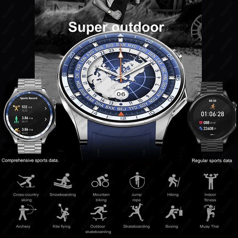 For HUAWEI OPPO Watch X High-End Business Watch Music Playback Smartwatch Men Sports Fitness Waterproof Bracelet 2024 New