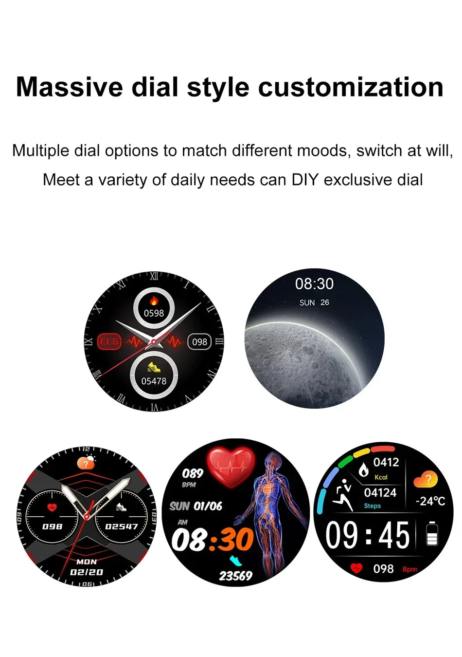 2024 New Uric Acid Non invasive Blood Glucose Smart Watch Mens Bluetooth Call Blood Lipid Blood Oxygen Blood Pressure Smartwatch