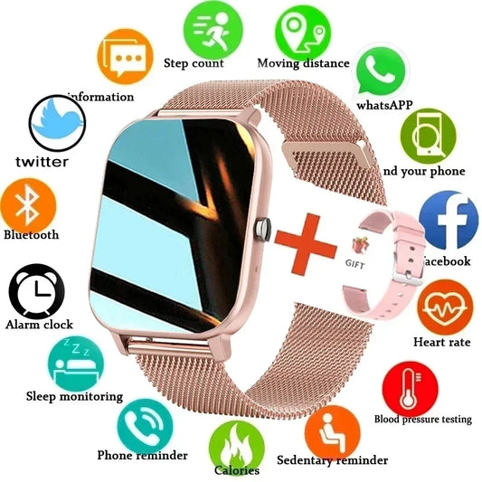 2024 New Smartwatch Women Men 1.69"Full Touch Bluetooth Call Fitness Tracker Heart Rate Monitor Blood Pressure Ladies Smartwatch