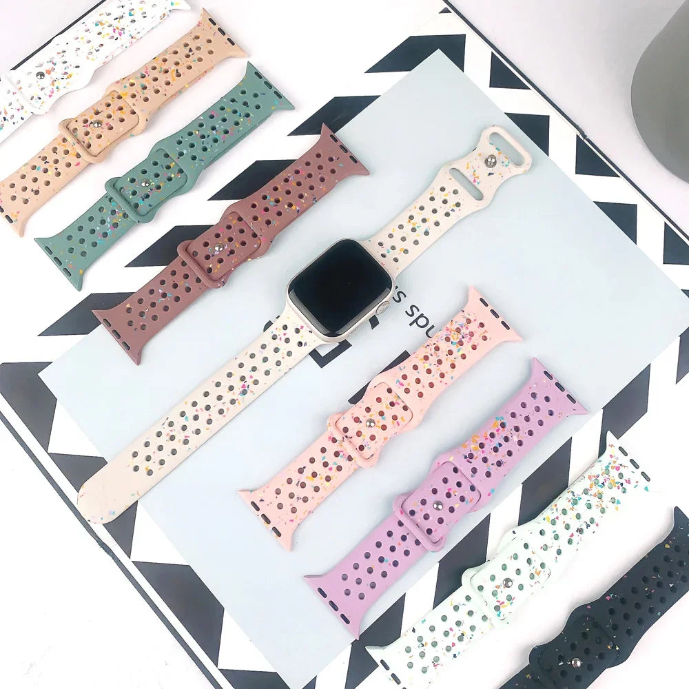 Silicone Strap for Apple Watch Band Ultra 2 49mm 42mm 45mm 44mm 41mm Transparent Jelly Bracelet IWatch Series 9 8 7 6 5 SE 4 3