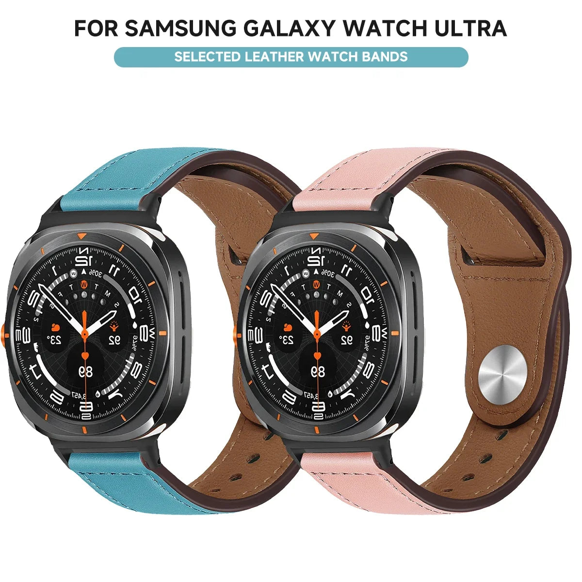 Leather Strap for Samsung Galaxy Watch Ultra 47mm Wristband Bracelet for Galaxy Watch 7 Ultra 47mm Smartwatch Band Accessories