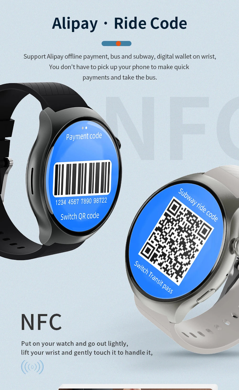 2024 New Smartwatch NFC ChatGPT Baidu Maps 1.52-inch AMOLED Screen Bluetooth Call Smart Watch Men Women with 3 watchbands