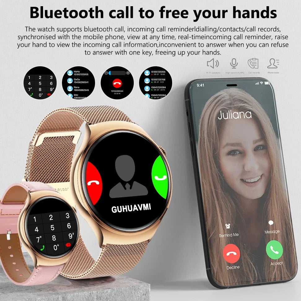 For Xiaomi 2024 New Lady Fashion Smart Watch women AMOLED HD Screen GPS Heart Rate Bluetooth Call Waterproof Outdoor SmartWatch