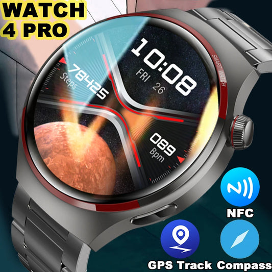 For Huawei GT4 PRO Smart Watch Men Watch 4 Pro AMOLED HD Screen Bluetooth Call GPS NFC Heart rate BloodSugar SmartWatch 2024 New