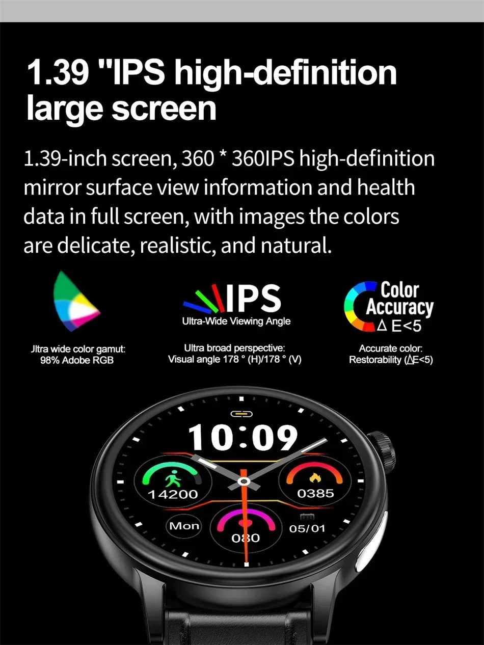 For Huawei 2024 Bluetooth Call Smartwatch Blood Sugar Smart Watch with ECG+PPG+HRV Full Touch l Smart Watch Women Men