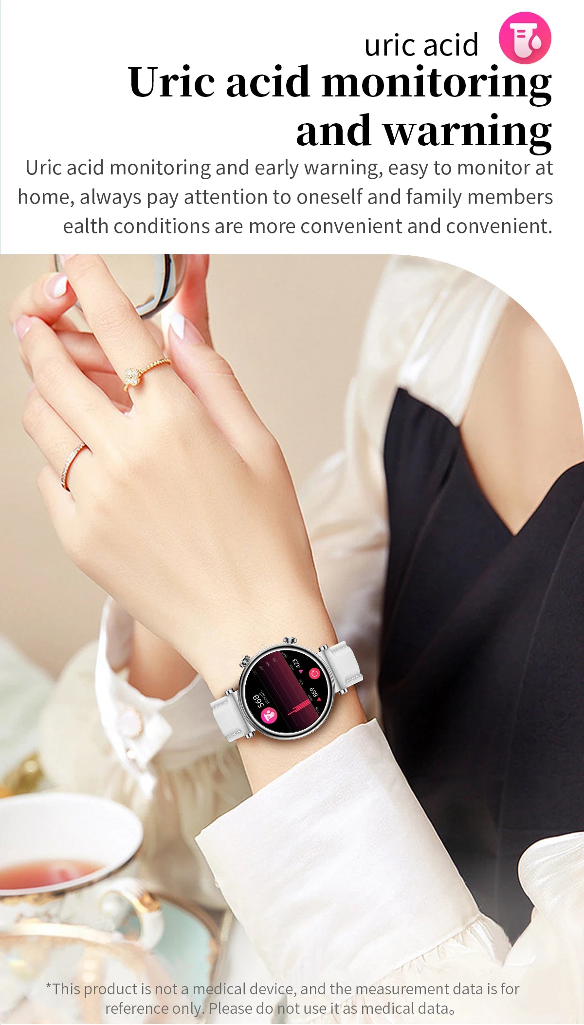 2024 Fashion Smart Watch for Women Lady Health Monitoring 1.27inch Screen IP68 Waterproof BT Calling Diamond Fashion Smartwatch