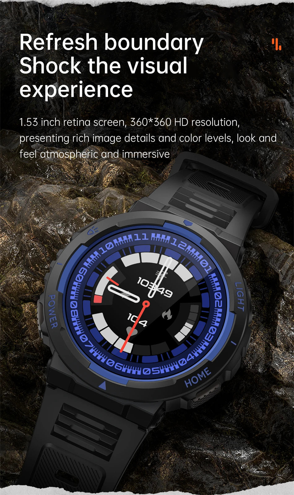 2024 New Rugged Military With LED Flashlight Smart Watch Men Heart Rate Bluetooth Call Waterproof Outdoor SmartWatch For HUAWEI