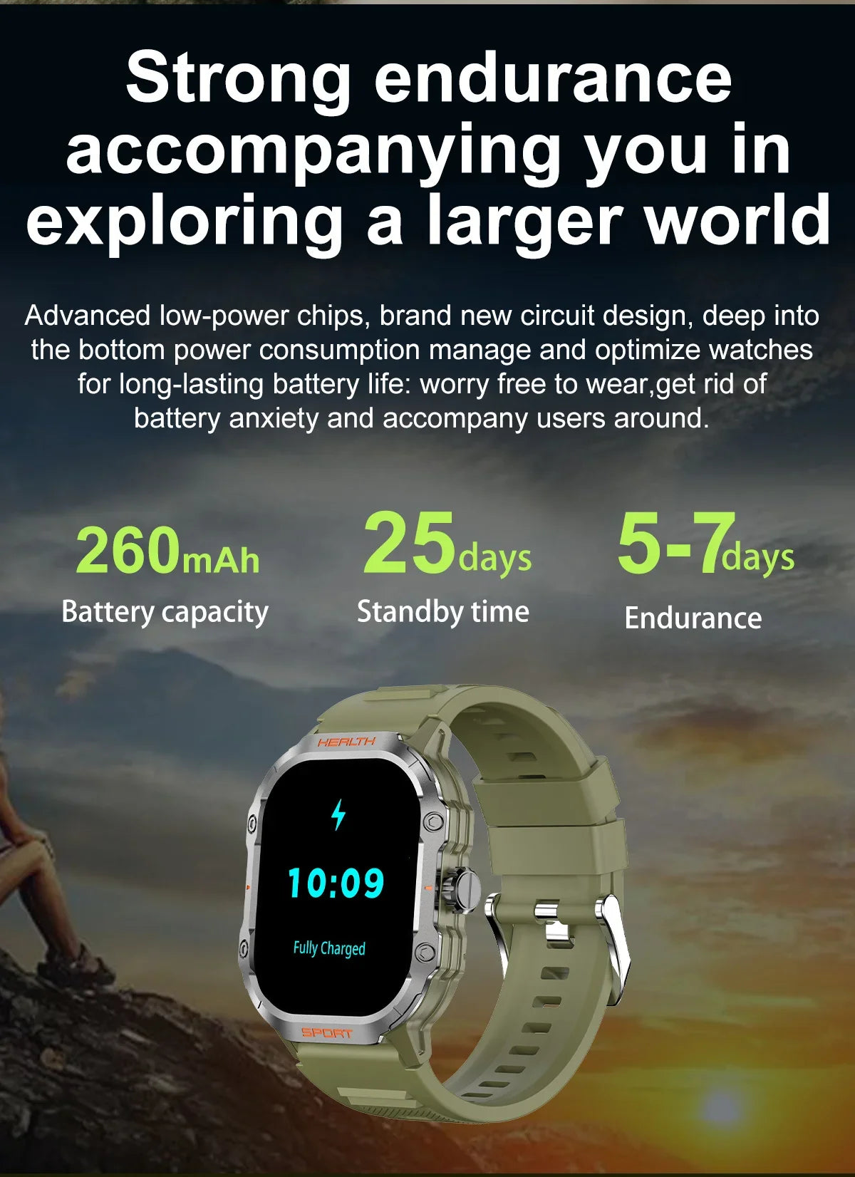 2024 New Men SmartWatch 100+ Sports Modes Bluetooth Call Smart Watch 2.01-inch AMOLED Display Waterproof Outdoor Military Watch