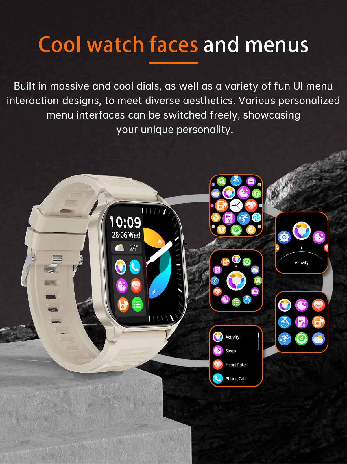 2024 New For Xiaomi 2.01 Inch Screen Smart Watch Mens Bluetooth Call 370 MAh Sport Waterproof Heartrate Blood Oxygen SmartWatch